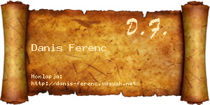 Danis Ferenc névjegykártya